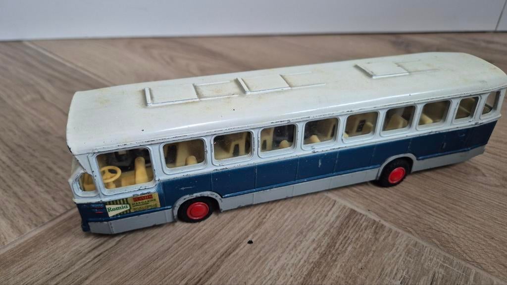 Lion Toys citybus DAF model 38 blauw met reclame, Verzenden, Gebruikt