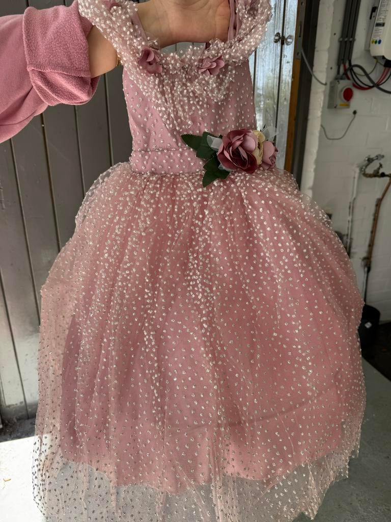 Roze Prinsessenjurk met Glitters voor Meisjes, Ophalen, Zo goed als nieuw, Meisje