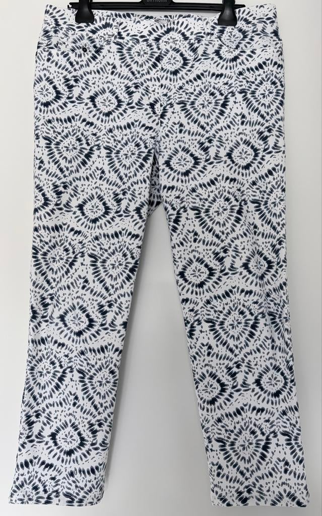 RAPHAELA by BRAX driekwart Broek Maat 44 - Blauwe Print, Blauw, Maat 42/44 (L), Ophalen of Verzenden, Zo goed als nieuw