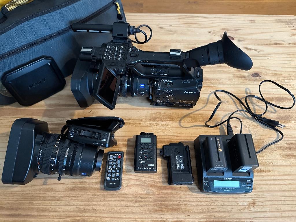 Sony HVR-Z7P HDV – 2x Zeiss Lens + MRC1 Recorder, Ophalen, Gebruikt, Video