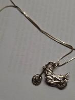 Zilveren ketting met hanger  motor, Ophalen of Verzenden