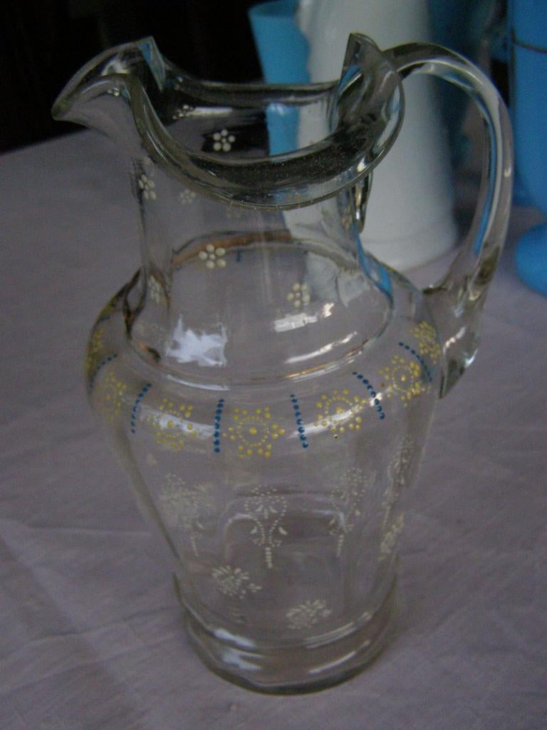 Antieke waterkan, emaille beschilderd, Antiek en Kunst, Ophalen of Verzenden