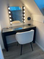 Ikea Malm toilettafel met spiegel en lampen - Uniek set, 100 tot 150 cm, Verzenden, Zo goed als nieuw, Minder dan 100 cm