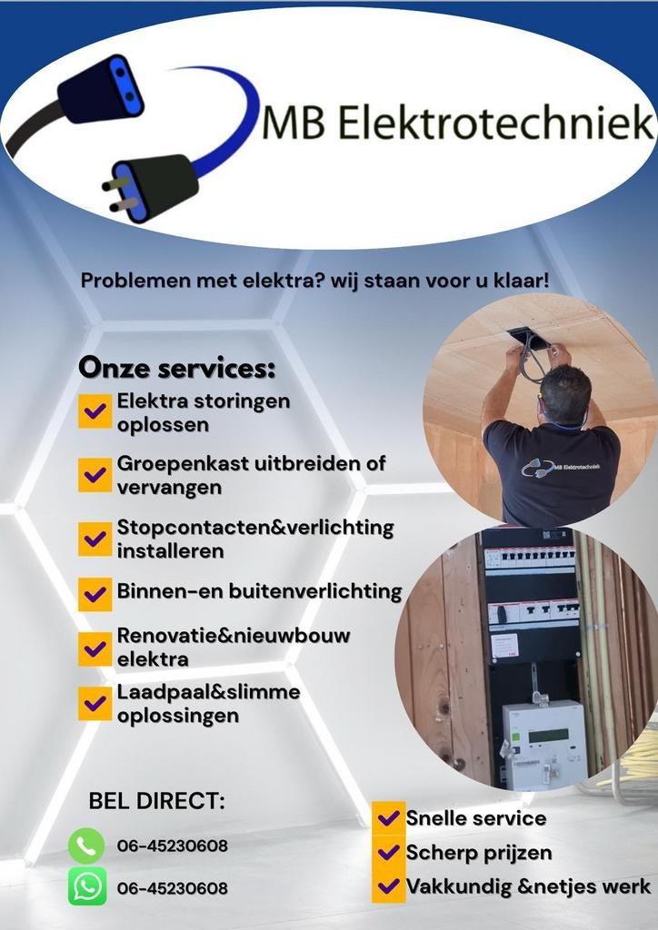 Elektricien: Amsterdam, Almere, Haarlem, landsmeer, Purmeren