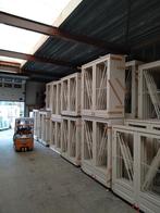 Hardhouten kozijnen met dubbele tuindeuren, Nieuw, Ophalen of Verzenden, Buitendeur, Hout