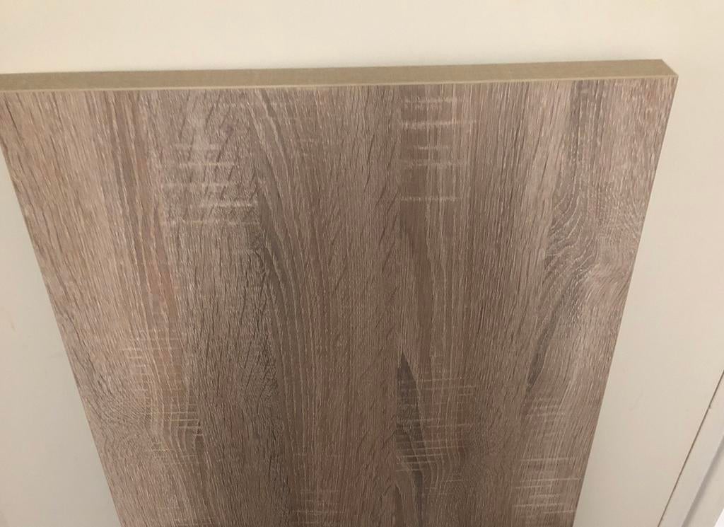 Gelamineerd MDF werkblad met eikenlook, Ophalen, Minder dan 25 mm, Zo goed als nieuw, Plank