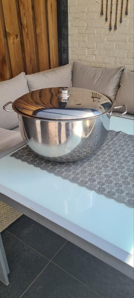 Grote Solingen 18/10 Chroom Pan 20L - Zo goed als nieuw, Ophalen of Verzenden, Zo goed als nieuw, Rvs, Kookpan of Snelkookpan