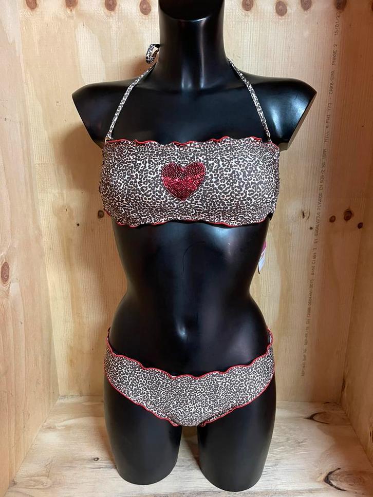 Pepita halter / strapless bikini maat 36 sandy leopard, Kleding | Dames, Badmode en Zwemkleding, Nieuw, Bikini, Bruin, Verzenden