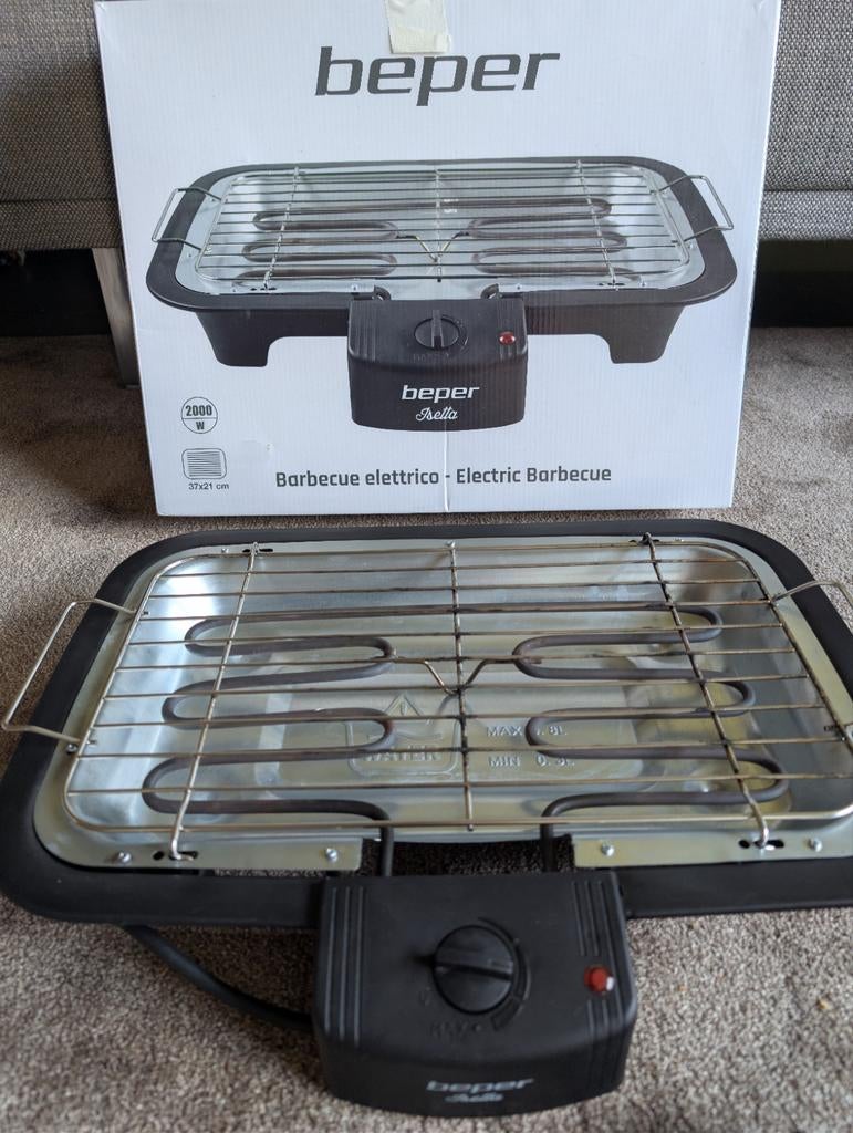 Beper elektrische tafelbarbecue 2000W - Zo goed als nieuw, Tuin en Terras, Ophalen