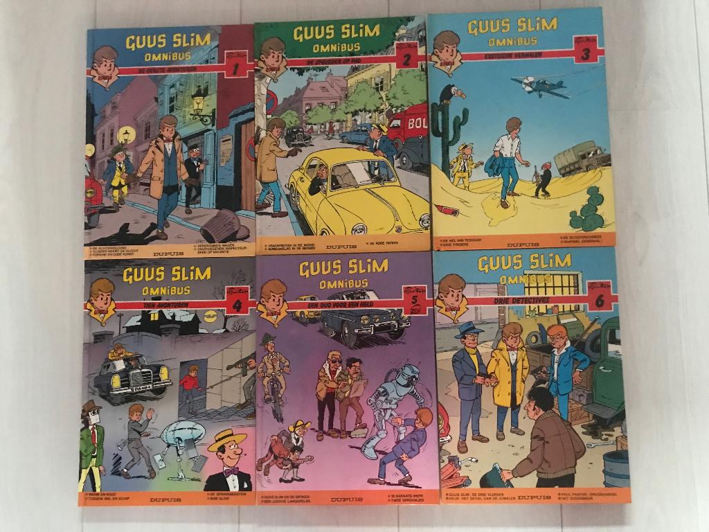 Guus Slim omnibus 1 t/m 6 compleet en in nieuwstaat, Boeken, Stripboeken, Complete serie of reeks, Ophalen of Verzenden, Zo goed als nieuw