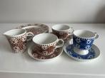 9-delig Arabia Wärtsilä ALI Bruin Blauw Servies Melkkan, Ophalen of Verzenden