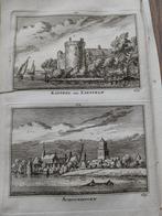 171/172/ Liesveld Schoonhoven het Kasteel gravure 18e Eeuw, Ophalen of Verzenden