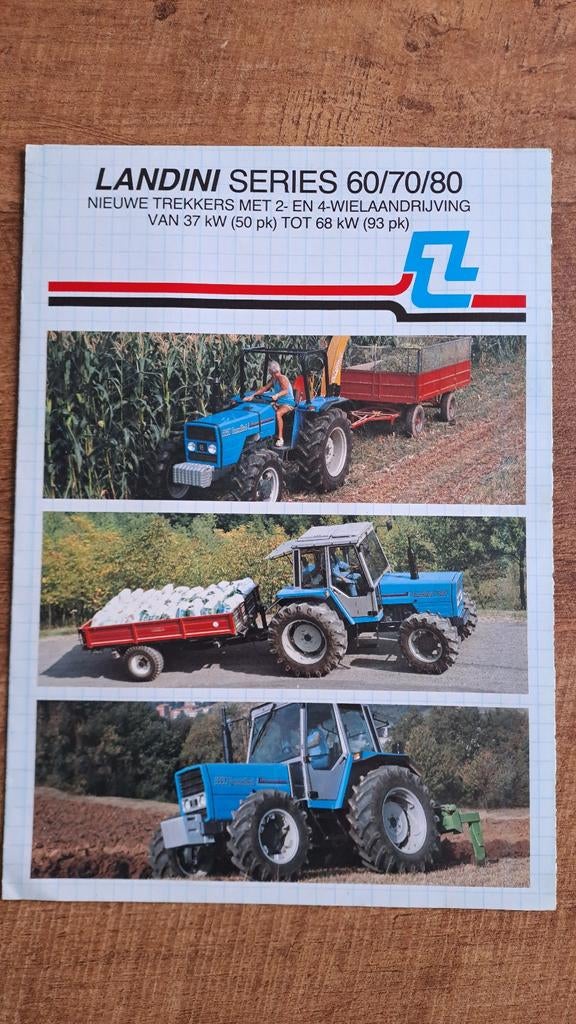 Folder Landini series 60/70/80 tractor, trekker, Ophalen of Verzenden, Zo goed als nieuw, Folder