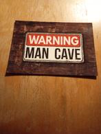 Vintage Kaart Warning Man Cave, Ophalen of Verzenden