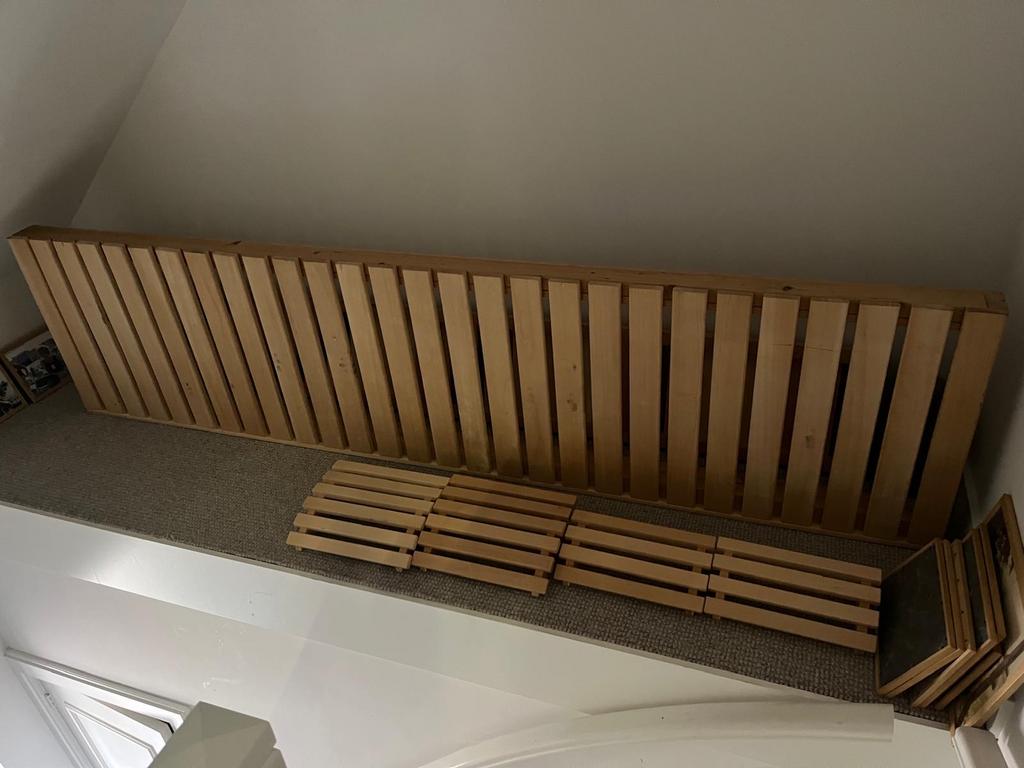 Degelijke Abachi Saunabank - 295x70 cm, Sport en Fitness, Sauna, Ophalen, Gebruikt, Fins of Traditioneel, Onderdelen