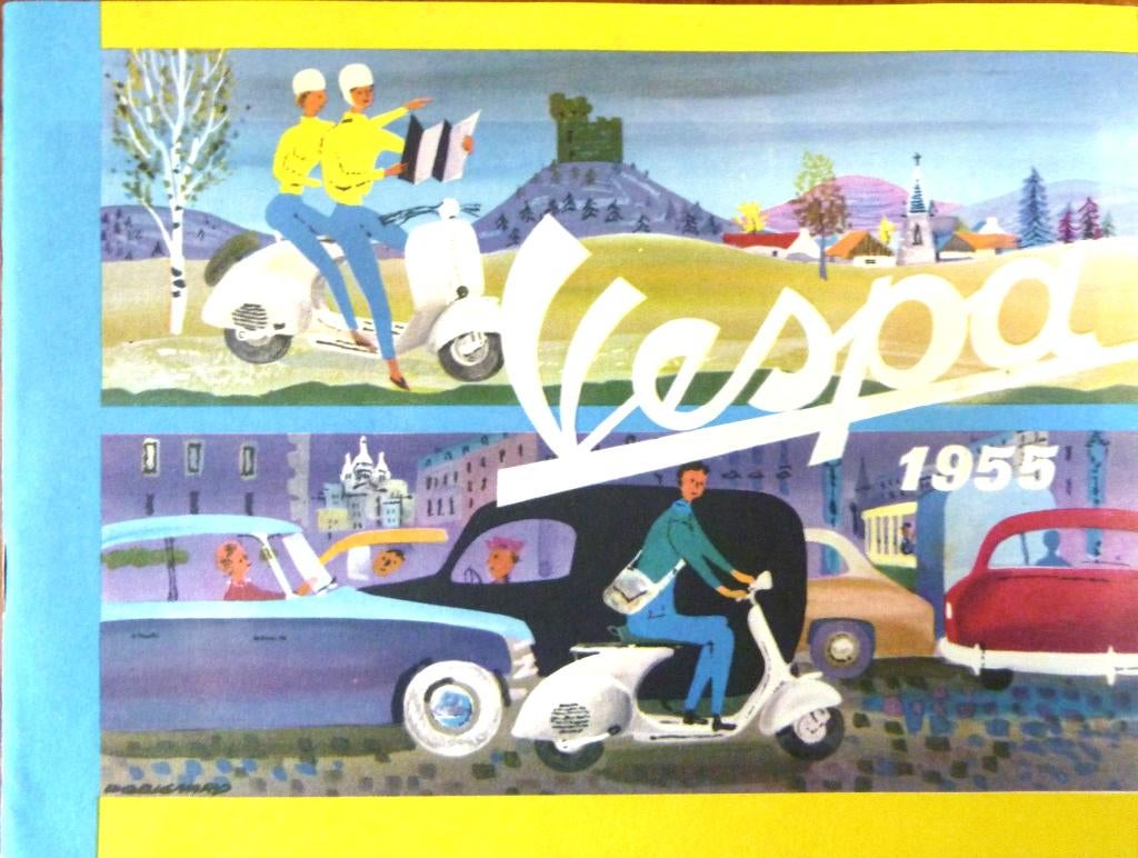 Folder VESPA 1955 (A.C.M.A Paris), Fietsen en Brommers, Handleidingen en Instructieboekjes, Zo goed als nieuw, Ophalen of Verzenden