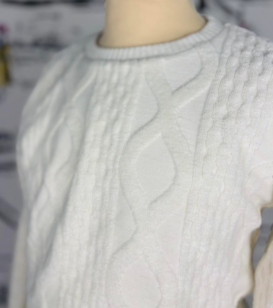 Moncler silk white 3d kabel sweater trui maat 10, Kinderen en Baby's, Kinderkleding | Maat 134, Moncler EU, Verzenden, Jongen of Meisje