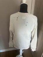 Crèmekleurige sweater met rits en distressed details, Ophalen of Verzenden, Zo goed als nieuw, Maat 38/40 (M), Beige