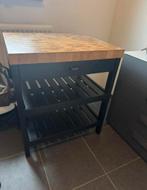 Zwart eiken keuken eiland - 79x63x90 cm, Huis en Inrichting, Keuken | Keukenelementen, Gebruikt, Zwart, Minder dan 100 cm, 50 tot 75 cm