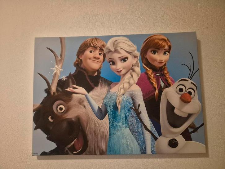 Frozen Canvas Schilderij - Elsa, Anna, Kristoff, Sven & Olaf, Huis en Inrichting, Woonaccessoires | Schilderijen, Tekeningen en Foto's
