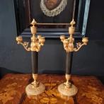 Antieke bronzen empire kandelaars, Antiek en Kunst, Antiek | Kandelaars, Ophalen, Koper of Brons