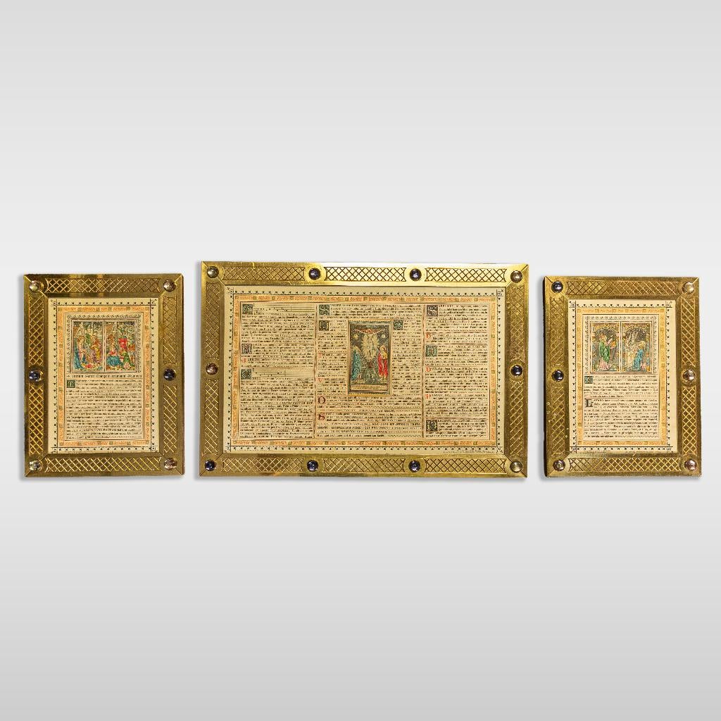 Set neogotische Canonborden met stenen, Rome 1904, Ophalen of Verzenden