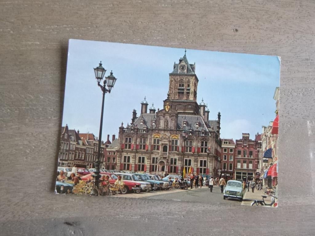 Delft, stadhuis/auto, Verzenden, 1980 tot heden, Ongelopen, Zuid-Holland