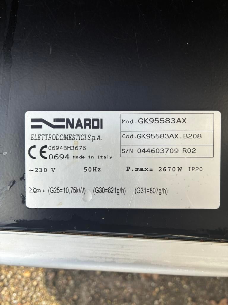 Nardi Gas fornuis oven., Ophalen, Gebruikt, 60 cm of meer, 4 kookzones