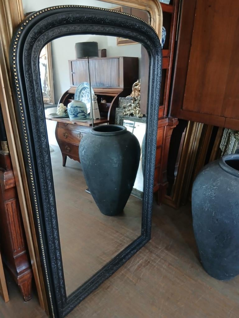 Prachtige grote Antieke Franse Spiegel, Antiek en Kunst, Ophalen, Rechthoekig