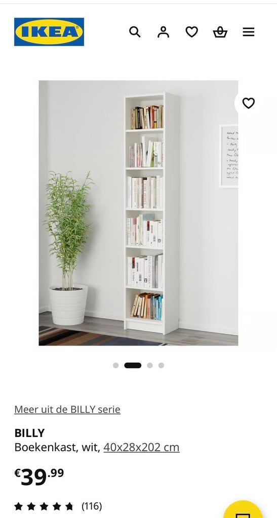 Billy kast, Ophalen, 200 cm of meer, 50 tot 100 cm, Zo goed als nieuw