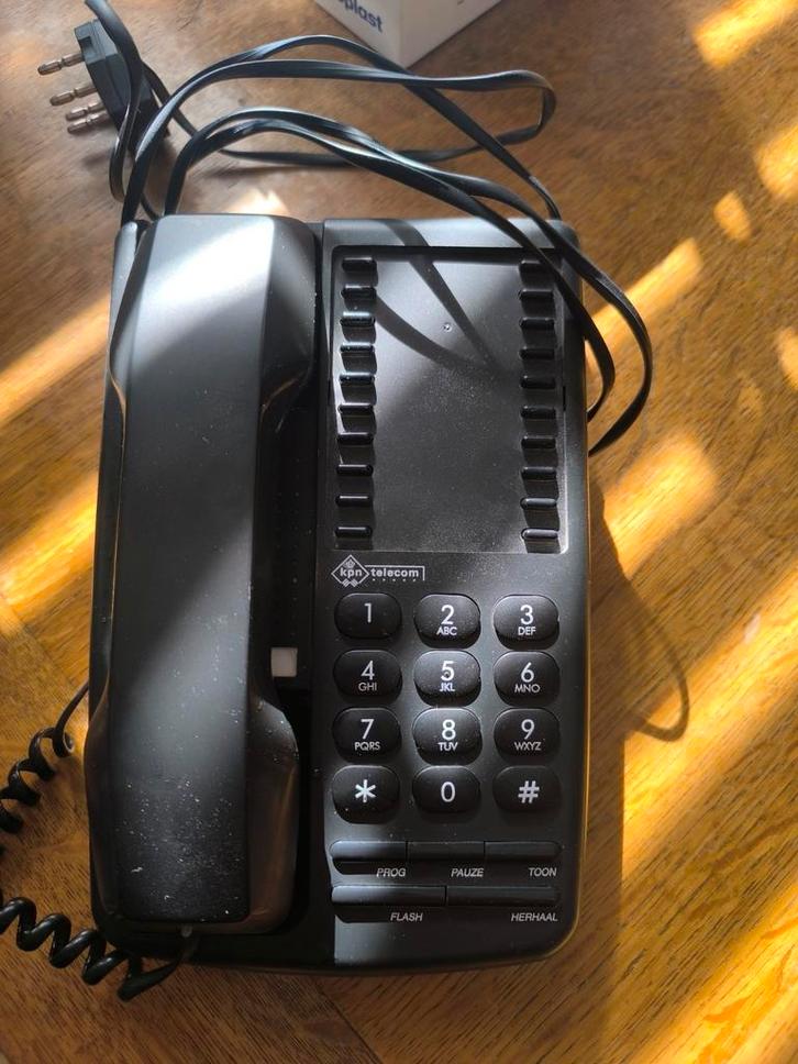 KPN Telecom Vaste Telefoon - Zwart, Bedraad, Telecommunicatie, Vaste telefoons | Handsets en Draadloos, Gebruikt, 1 handset, Ophalen of Verzenden