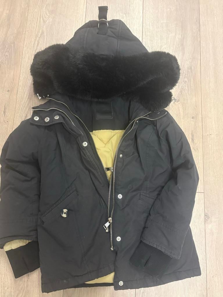 Airforce jas maat 8Y - Zwart met bontkraag, Kinderen en Baby's, Kinderkleding | Maat 128, Ophalen of Verzenden, Gebruikt, Jongen of Meisje