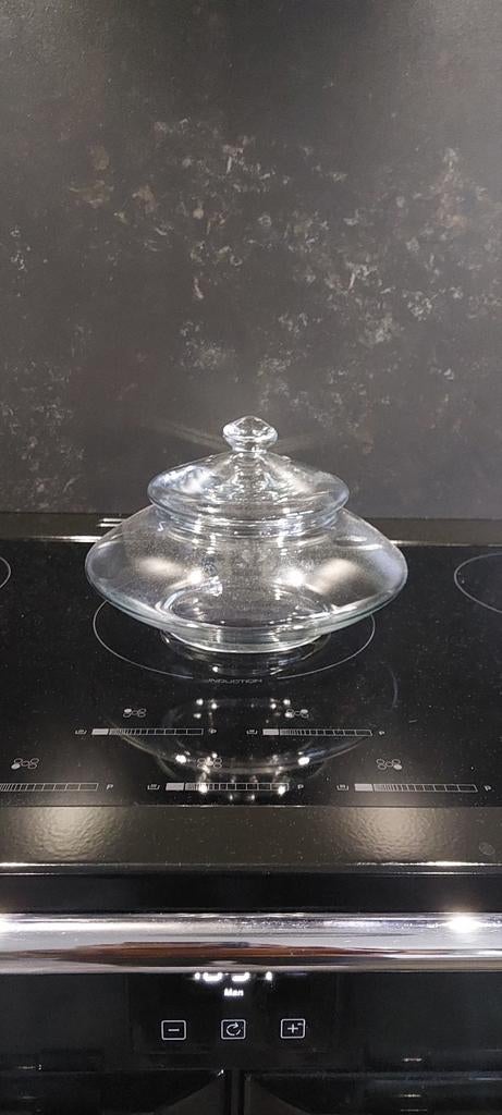 Mooie glazen vintage koek / snoep trommel, Ophalen of Verzenden