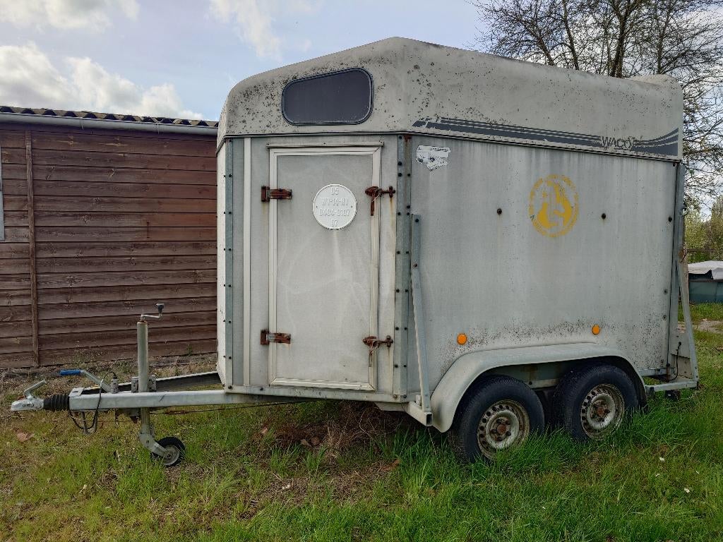 Waco 2 paardstrailer, Ophalen, Gebruikt, Hout, 2-paards trailer