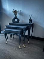 Mooie set bijzettafeltjes bijzettafel queen anne brocante, Hip modern hedendaags brocante, Minder dan 50 cm, Ophalen of Verzenden