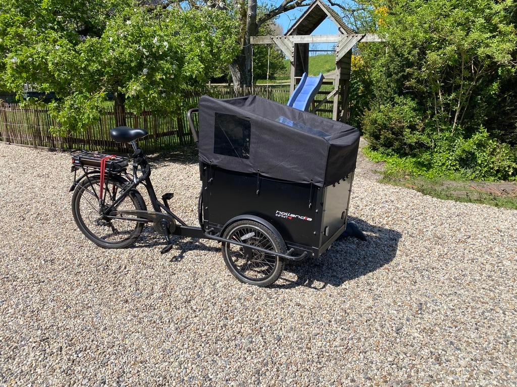 Elektrische bakfiets, 4 kinderen of meer, Gebruikt, Huif, Schijfrem