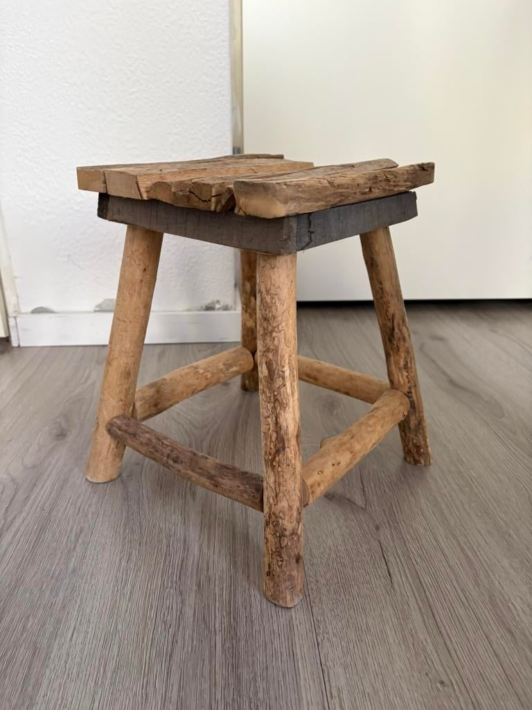 Hout krukje, Ophalen, Zo goed als nieuw, Hout