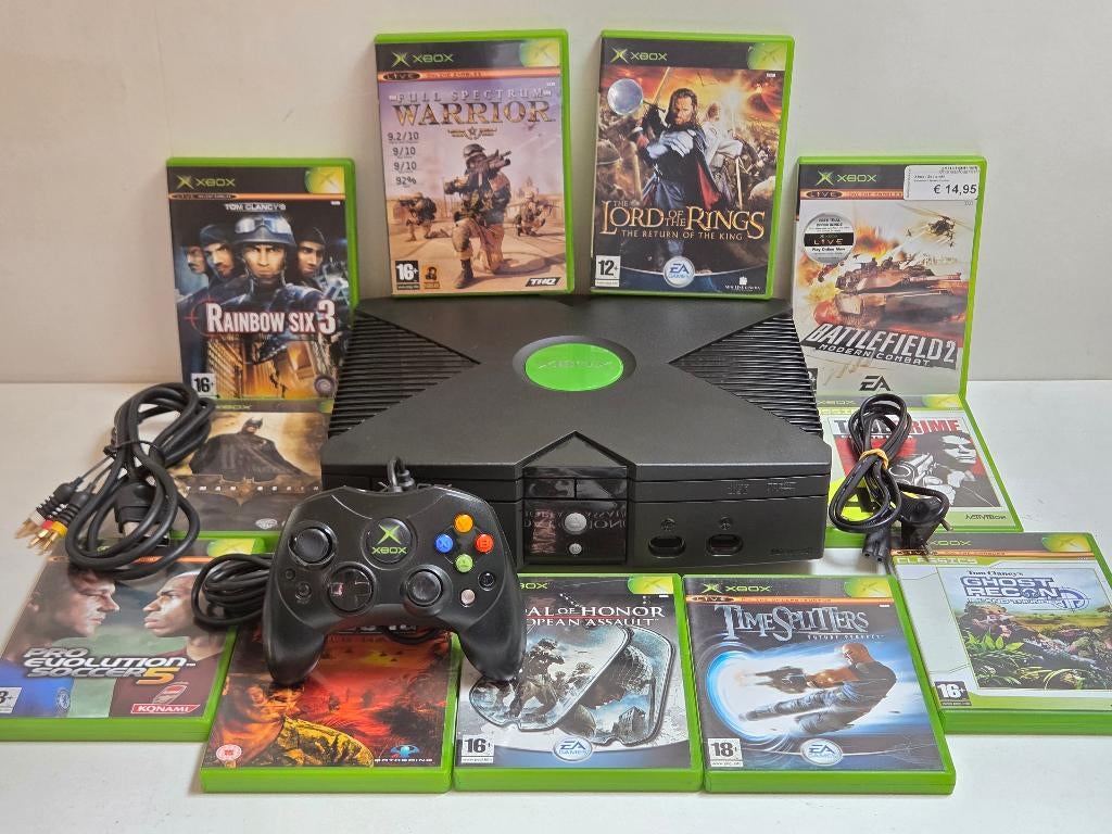 Xbox Classic uit prive verzameling, Spelcomputers en Games, Spelcomputers | Xbox Original, Zo goed als nieuw, Met 1 controller