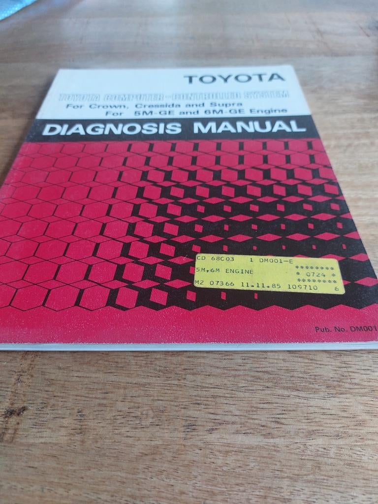 DIAGNOSE MANUAL TOYOTA 5M-GE  6M-GE MOTOR CROWN SUPRA CRESSI, Ophalen of Verzenden