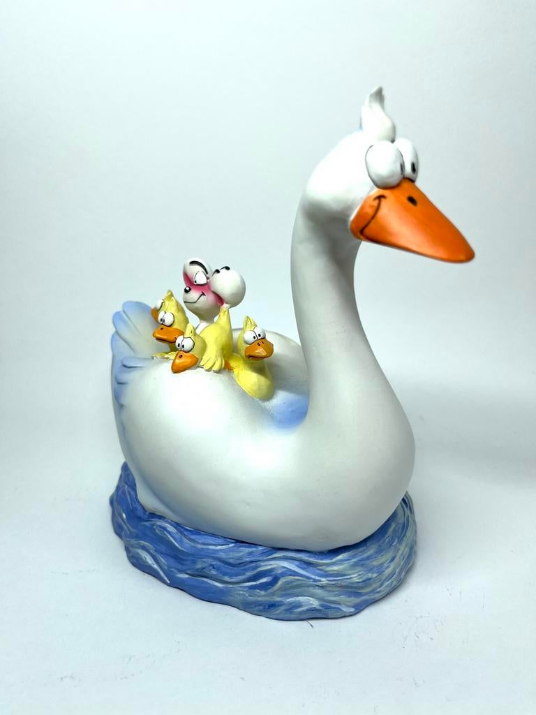 Diddl zwaan spaarpot met kuikentjes en Diddlina, Verzamelen, Diddl, Ophalen of Verzenden, Diddlina, Zo goed als nieuw, Beeldje of Figuurtje