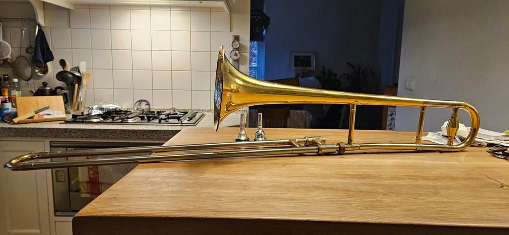 Albert trombone vintage, Muziek en Instrumenten, Blaasinstrumenten | Trombones, Ophalen of Verzenden, Gebruikt, Tenor
