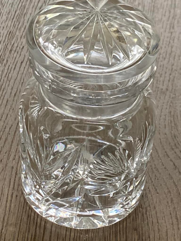 Kristallen potje 15 cm hoog - geslepen glas, Antiek en Kunst, Ophalen of Verzenden