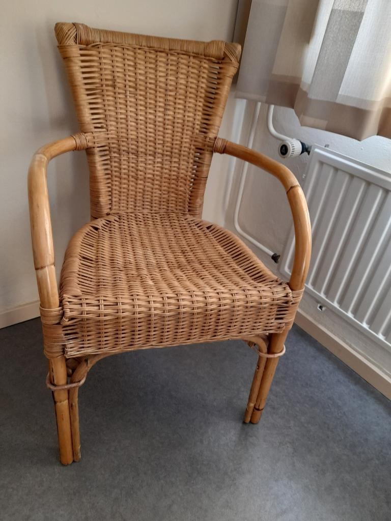 Retro rieten rotan stoel, Ophalen, Rotan