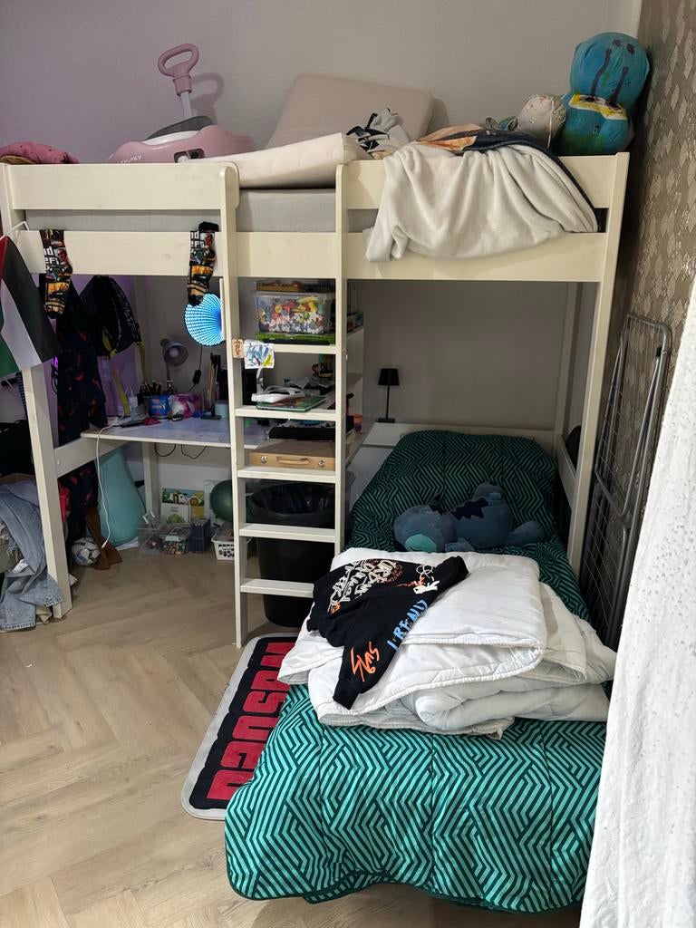 Hoogslaper met slaapbank en bureau, incl. matras, Ophalen, Gebruikt, Hoogslaper