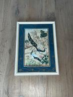 18e-eeuws Perzisch Miniatuur Schilderij: Pauwenpaar, Ophalen of Verzenden