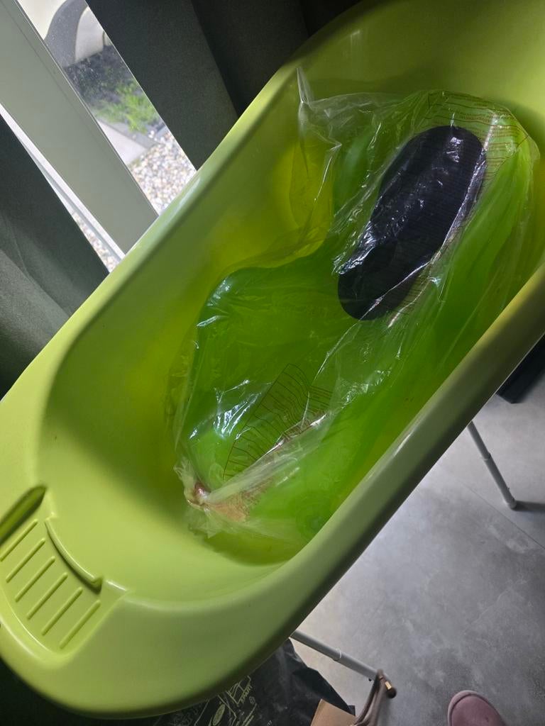 Complete baby badset: 2 badjes, 2 emmers, groen, Gebruikt, Overige typen, Standaard, Ophalen