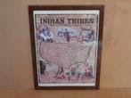 Oud Landkaart Amerikaanse Indian Tribes Indiaanse stammen US, Ophalen of Verzenden, Stad- en Dorpsgezichten