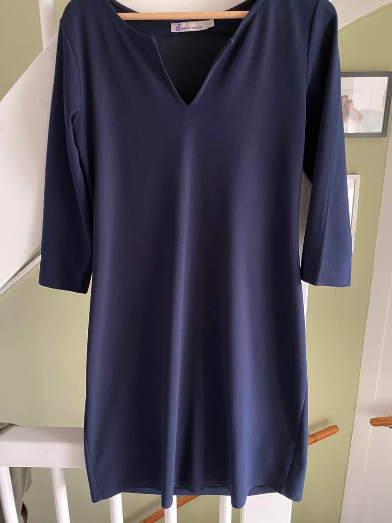 Blauwe Zwangerschapsjurk Queen Mum, Blauw, Jurk, Ophalen of Verzenden, Maat 36 (S)