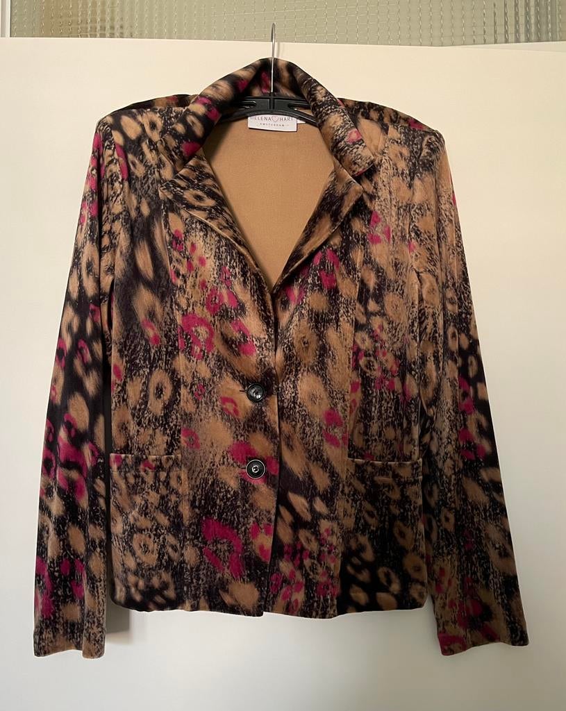 Helena Hart velours blazer met print maat S, Kleding | Dames, Ophalen of Verzenden, Zo goed als nieuw, Maat 36 (S)
