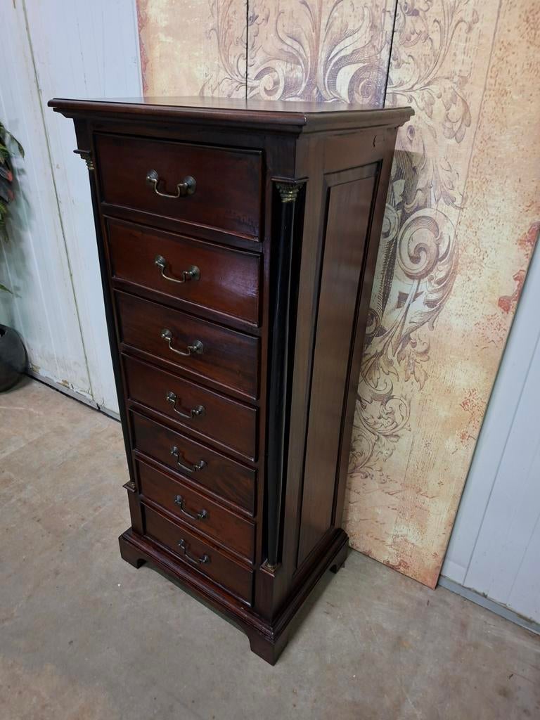 Klassieke ladenkast, apothekerskast, archiefkast, empire-sti, 5 laden of meer, Ophalen of Verzenden, 25 tot 50 cm, Minder dan 100 cm